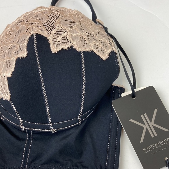 Kardashian Kollection NWT Lace Entice Corset 34B & Boy Short Garter M Coquette - Picture 6 of 16